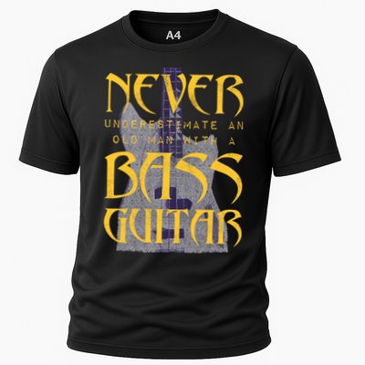 Never Underestimate Old Man With A Bass Guitar Performance Shirt