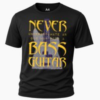 Never Underestimate Old Man With A Bass Guitar Cooling Performance Crew T-Shirt