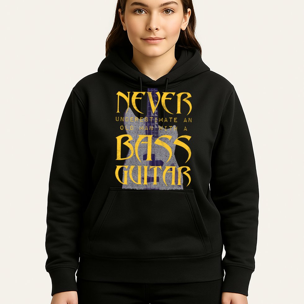 Never Underestimate Old Man With A Bass Guitar Hoodie