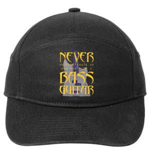 Never Underestimate Old Man With A Bass Guitar 7-Panel Snapback Hat