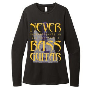 Never Underestimate Old Man With A Bass Guitar Womens CVC Long Sleeve Shirt