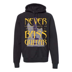 Never Underestimate Old Man With A Bass Guitar Premium Hoodie