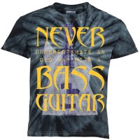 Never Underestimate Old Man With A Bass Guitar Kids Tie-Dye T-Shirt