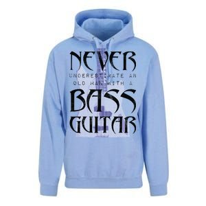 Never Underestimate Old Man With A Bass Guitar Unisex Surf Hoodie