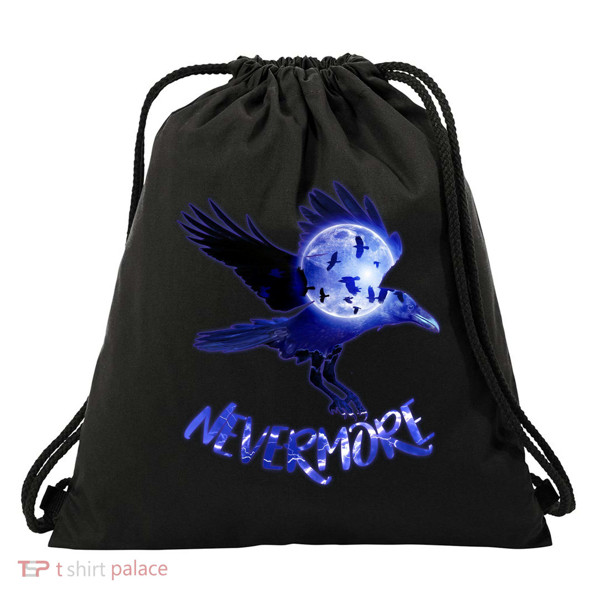 Nevermore Raven Halloween Drawstring Bag