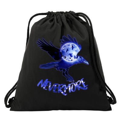 Nevermore Raven Halloween Drawstring Bag