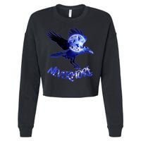Nevermore Raven Halloween Cropped Pullover Crew