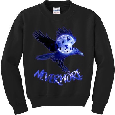 Nevermore Raven Halloween Kids Sweatshirt