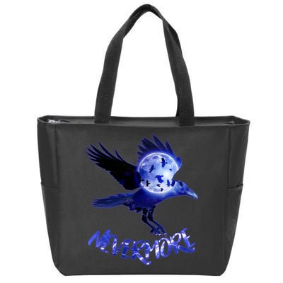 Nevermore Raven Halloween Zip Tote Bag