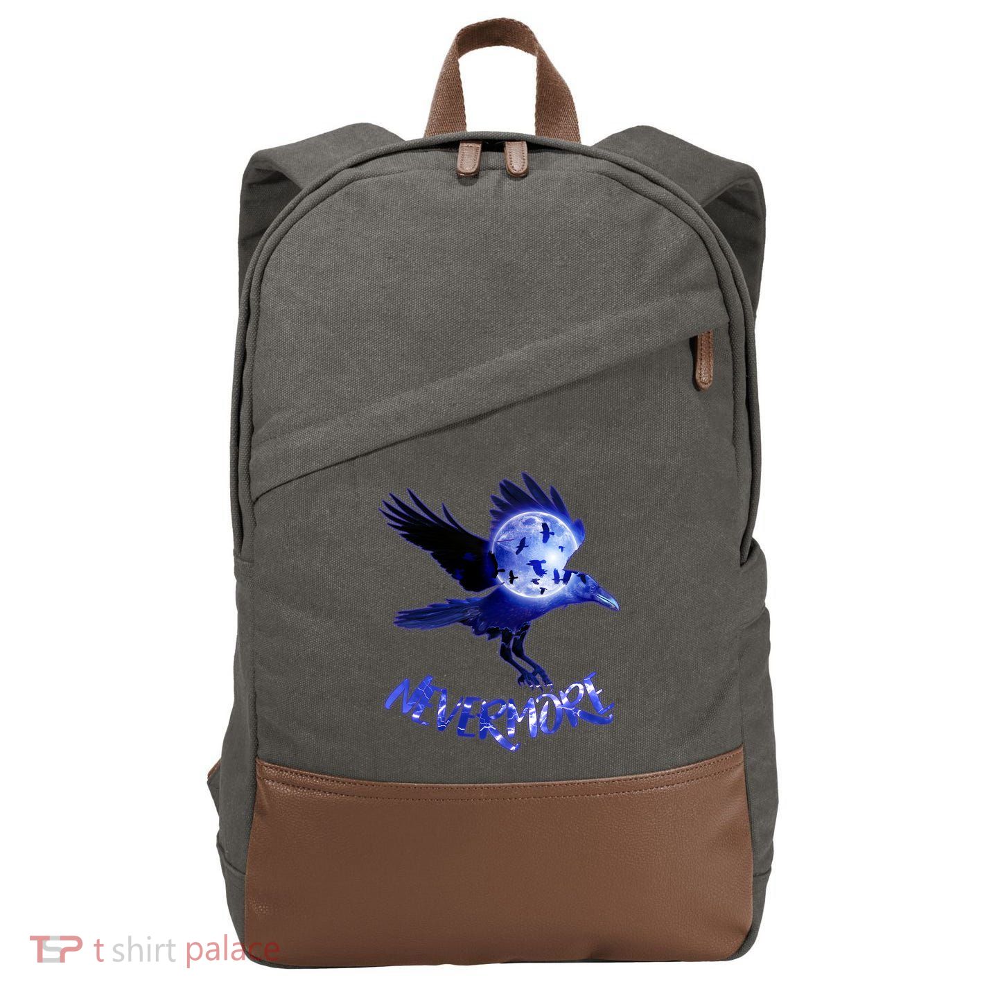 Nevermore Raven Halloween Cotton Canvas Backpack