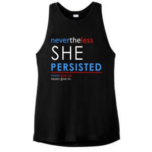 Nevertheless, She Persisted. Never Give Up. Never Give In. Feminist Ladies PosiCharge Tri-Blend Wicking Tank