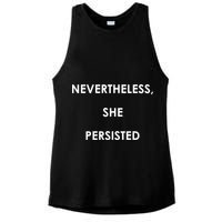 Nevertheless, She Persisted. Never Give Up. Never Give In. Feminist Ladies PosiCharge Tri-Blend Wicking Tank