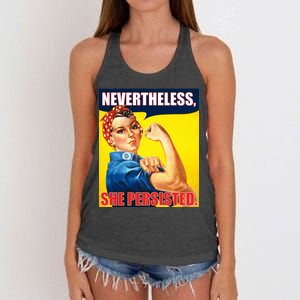 Nevertheless, She Persisted. Rosie Riverter Women's Rights Poster Women's Knotted Racerback Tank