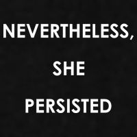 Nevertheless, She Persisted. Script Gold Glitter Print Ladies PosiCharge Tri-Blend Wicking Tank