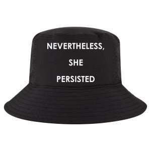 Nevertheless, She Persisted. Script Gold Glitter Print Cool Comfort Performance Bucket Hat