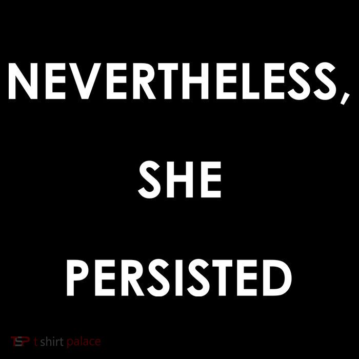 Nevertheless, She Persisted. Script Gold Glitter Print Sweatshirt