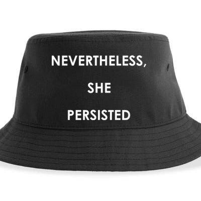 Nevertheless, She Persisted. Script Gold Glitter Print Sustainable Bucket Hat
