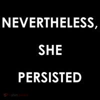 Nevertheless, She Persisted. Script Gold Glitter Print Flatbill Hat