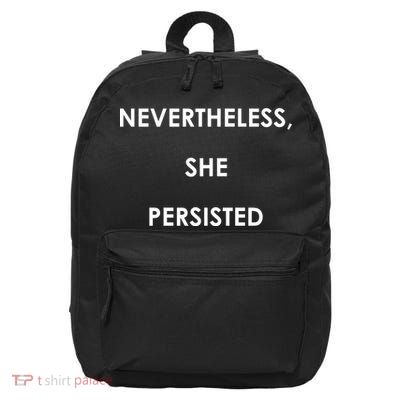 Nevertheless, She Persisted. Script Gold Glitter Print 16 in Basic Backpack