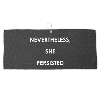 Nevertheless, She Persisted. Script Gold Glitter Print Large Microfiber Waffle Golf Towel