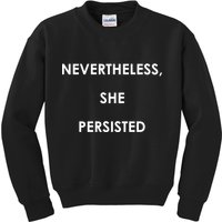 Nevertheless, She Persisted. Script Gold Glitter Print Kids Sweatshirt