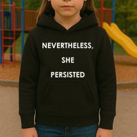 Nevertheless, She Persisted. Script Gold Glitter Print Kids Hoodie