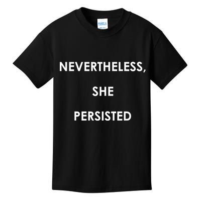 Nevertheless, She Persisted. Script Gold Glitter Print Kids T-Shirt