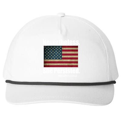 Nevertheless She Persisted American Flag Snapback Five-Panel Rope Hat