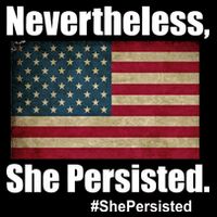 Nevertheless She Persisted American Flag Cropped Pullover Crew