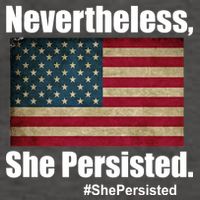 Nevertheless She Persisted American Flag Vector Backpack