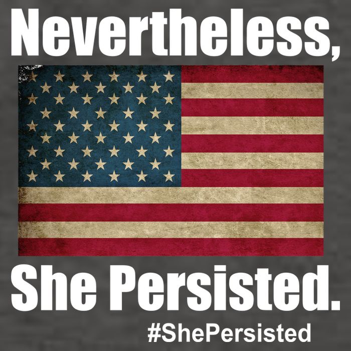 Nevertheless She Persisted American Flag Vector Backpack