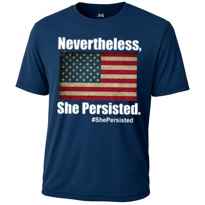 Nevertheless She Persisted American Flag Performance Shirt