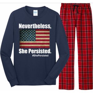 Nevertheless She Persisted American Flag Long Sleeve Pajama Set