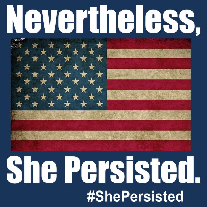 Nevertheless She Persisted American Flag Flatbill Hat