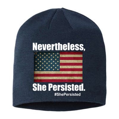 Nevertheless She Persisted American Flag Sustainable Beanie