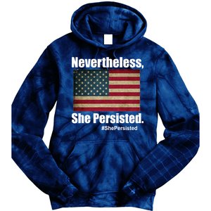 Nevertheless She Persisted American Flag Tie Dye Hoodie