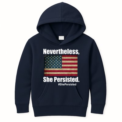 Nevertheless She Persisted American Flag Kids Hoodie