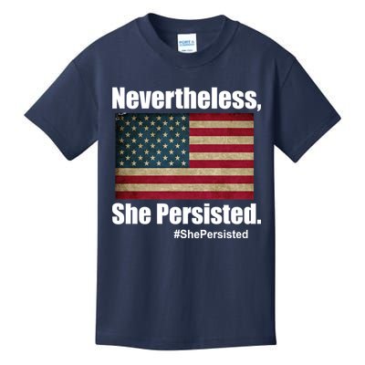 Nevertheless She Persisted American Flag Kids T-Shirt