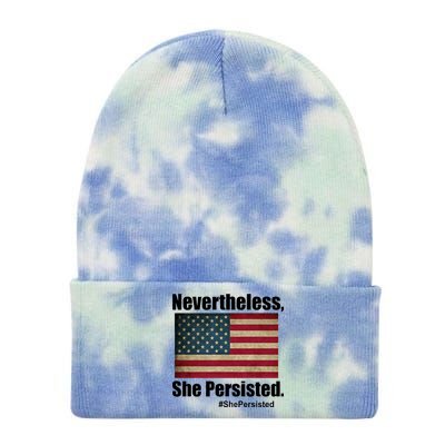 Nevertheless She Persisted American Flag Tie Dye 12in Knit Beanie