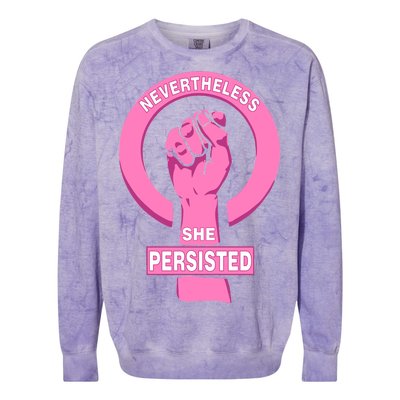 Nevertheless She Persisted Fist Tribute  Colorblast Crewneck Sweatshirt