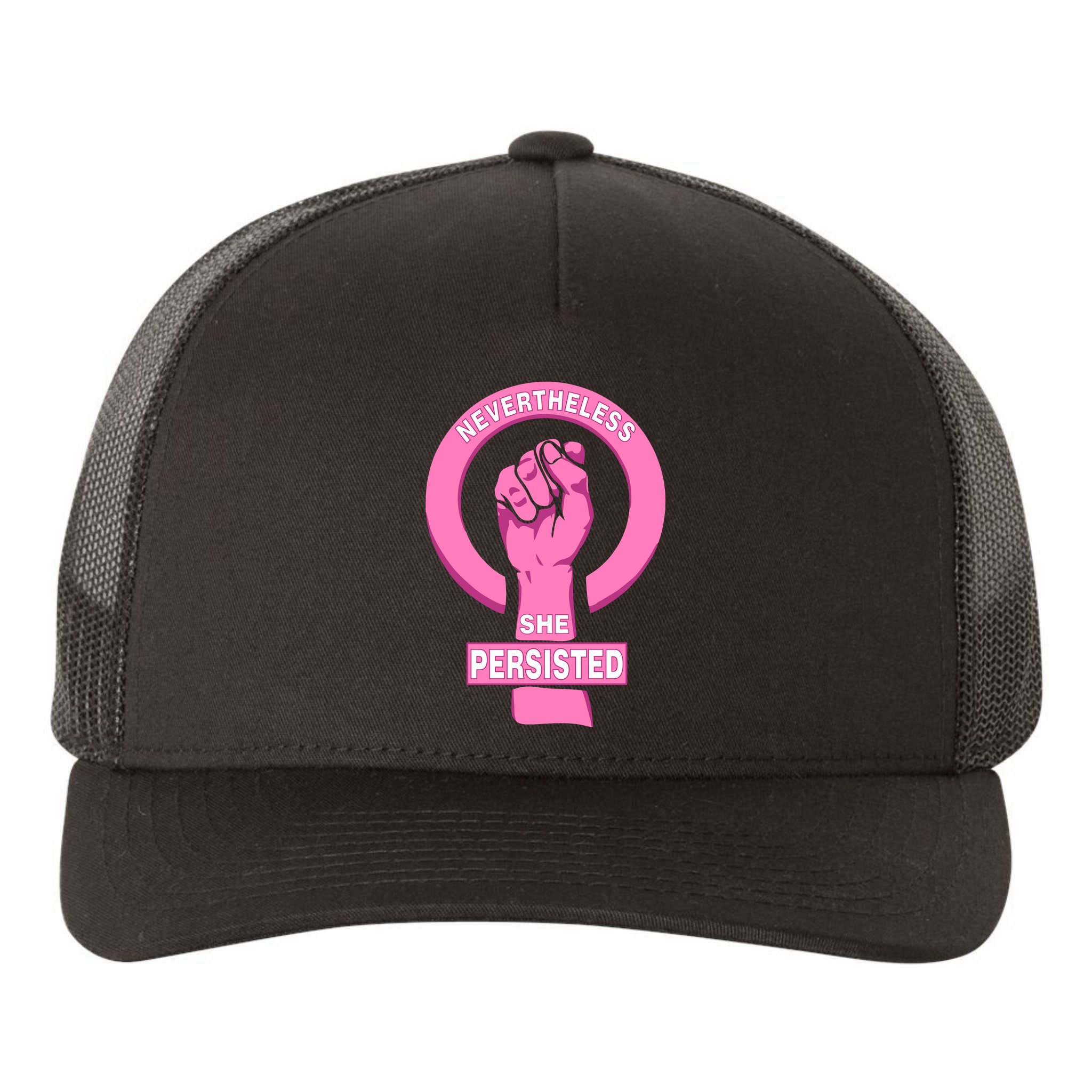 Nevertheless She Persisted Fist Tribute  Yupoong Adult 5-Panel Trucker Hat