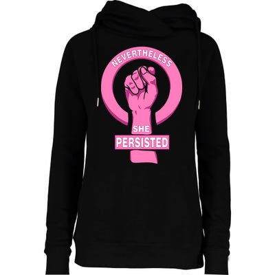 Nevertheless She Persisted Fist Tribute  Womens Funnel Neck Pullover Hood