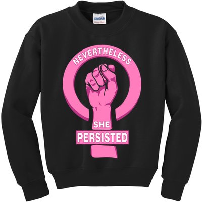 Nevertheless She Persisted Fist Tribute  Kids Sweatshirt