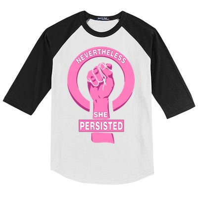 Nevertheless She Persisted Fist Tribute  Kids Colorblock Raglan Jersey