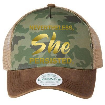Nevertheless She Persisted Gold Signature Legacy Tie Dye Trucker Hat