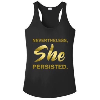 Nevertheless She Persisted Gold Signature Ladies PosiCharge Competitor Racerback Tank
