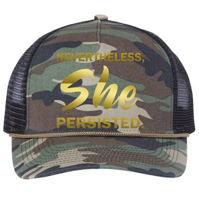 Nevertheless She Persisted Gold Signature Retro Rope Trucker Hat Cap