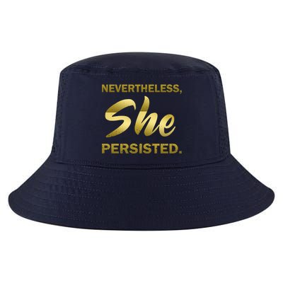 Nevertheless She Persisted Gold Signature Cool Comfort Performance Bucket Hat