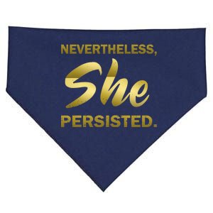 Nevertheless She Persisted Gold Signature USA-Made Doggie Bandana