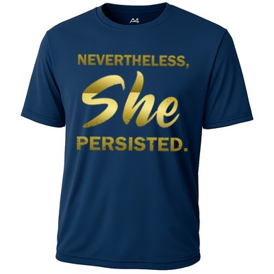 Nevertheless She Persisted Gold Signature Performance Shirt